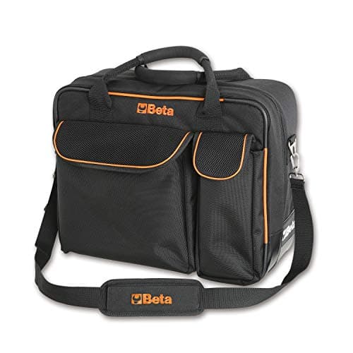 Image of BETA BE 21070000 2107/C7 High-Tech Fabric Tool Case (Removable Tool Panels and Dividers, External Pockets, Integrated Notebook Bag, Carrying Strap), Black