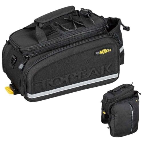 Image of Topeak MTX 2.0 TrunkBag DXP Water Resistant Cycle Trunk Bag with Expandable Pannier Sides, Compatible with All MTX QuickTrack 2.0 Racks, Black