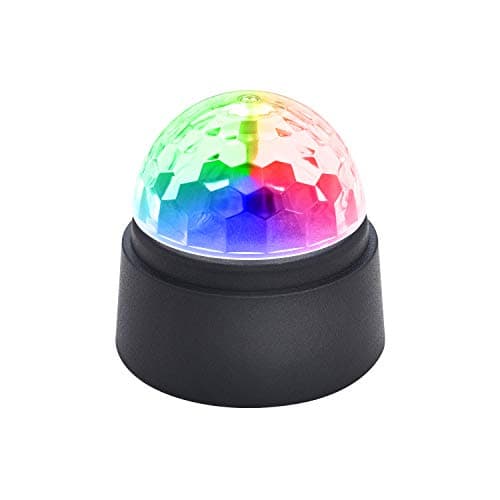 Image of Global Gizmos 45390 Crystal Starball Disco Light / Mini Disco Lights / Battery Operated / Party Light For Kids Birthdays, Family Gatherings, & Christmas / 9cm x 9cm