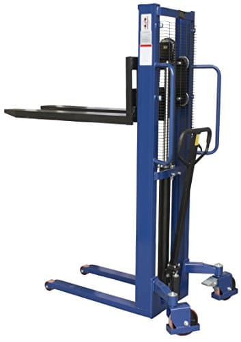 Image of 1000kg Manual High Lift Hand Hydraulic Pallet Stacker Truck Forklift Move 1600mm