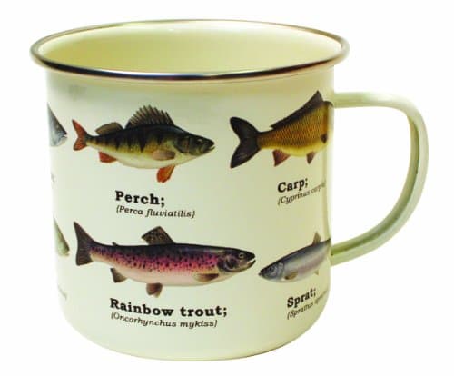 Image of Gift Republic Fish Enamel Mug, 1 Count (Pack of 1), Multi, 450 milliliters
