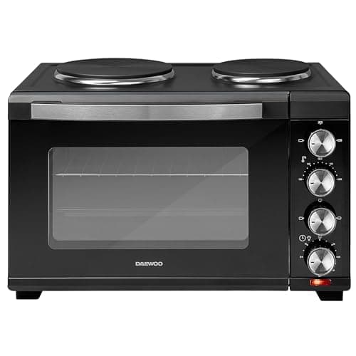 Image of Daewoo 1500W 32L Capacity Electric Oven with 1000W and 600W Hot Plates, 90-230° Adjustable Temperature Settings and 60 Minute Timer with Indicator Light, 4SS Heating Element and Double Glass Door