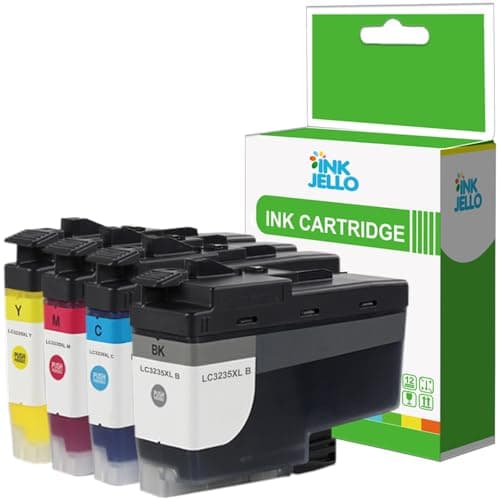 Image of InkJello Ink Cartridge For Printer, Compatible With Brother DCP-J1100DW MFC-J1300DW LC3235XL (Black, Cyan, Magenta, Yellow, 4-Pack)