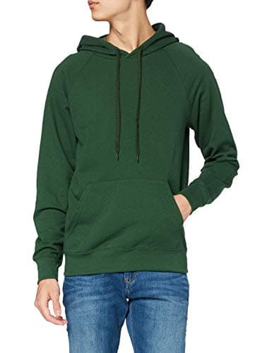 Image of Fruit of the Loom Men's Pull-over Lightweight Hooded Sweat, Bottle Green, Medium
