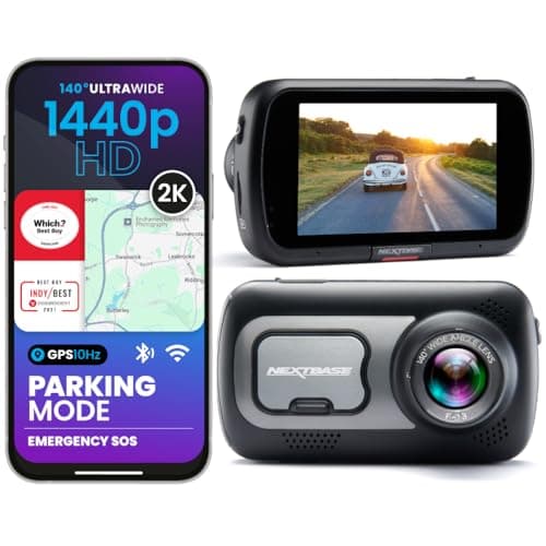 Image of Nextbase 522GW Dash Cam Front Camera – 1440p QHD, GPS, Wi-Fi, Bluetooth – Emergency SOS, 3" HD Touchscreen – Built-in Polarising Filter – Loop Recording, Intelligent Parking Mode
