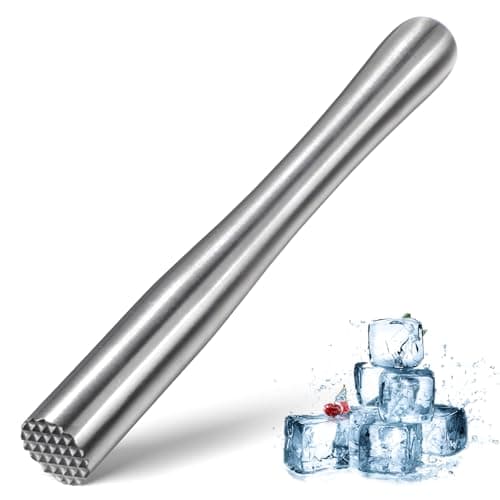 Image of Giantree Stainless Steel Cocktail Muddler, Professional Drink Muddler Fruit Ice Crusher Bar Stick Mojito Muddler Old Fashioned Cocktail Muddler for Mint Fruit Based Drink Bartender Tool