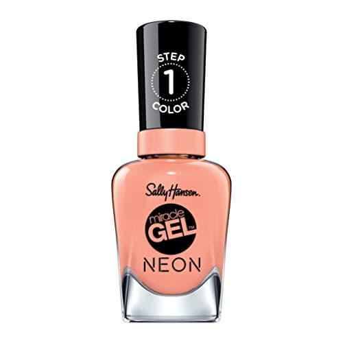 Image of Sally Hansen miracle gel neon nail varnish 051 Peach please