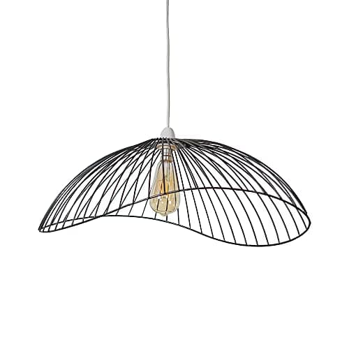 Image of MiniSun | Wavy Wire Design Ceiling Light Shade in a Black Metal Finish | Pendant Lights, Home Décor & Improvement Essential | 31cm Shade Width