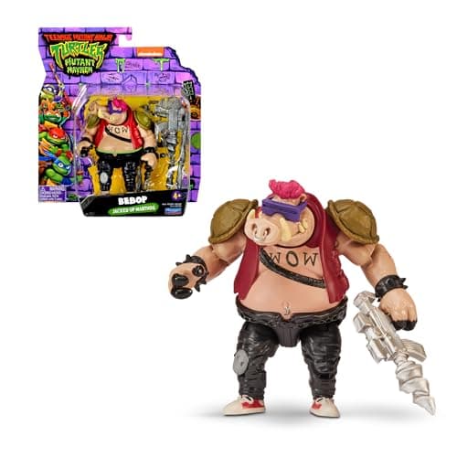 Image of Giochi Preziosi - Bebop Ninja Turtles Mutant Chaos, 12 cm Articulated Action Figure, Detailed and with Combat Weapons, for Children from 4 Years