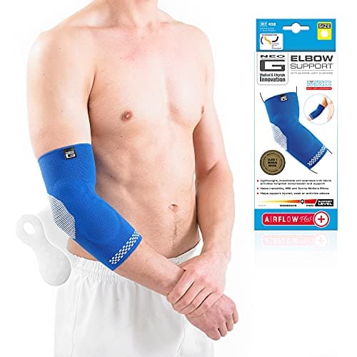 Image of Neo-G Elbow Support Brace with Silicone Patella Cushion for Joint Pain Relief Tendonitis Sprains Tennis Elbow Golfers Elbow - Elbow Compression Sleeve - Airflow Plus - XL