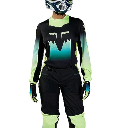 Image of Fox Racing Women's 180 Flora Motocross Jersey, Black/Yellow, Small