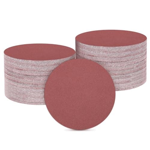 Image of sourcing map 100 Pcs 50mm 2 Inch Sanding Discs, 320 Grit Hook and Loop Sandpaper, No-Hole Aluminum Oxide Orbital Sander Sandpaper for Woodworking Automotive Metal Polishing, Red