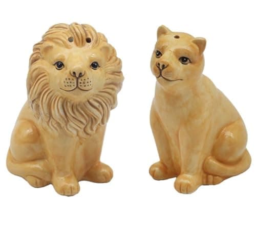 Image of Lesser & Pavey Salt & Pepper Set for All Types of Kitchen | Ceramic Salt & Pepper Shaker Set | Lovely Salt & Pepper Pots | Salt Shaker & Pepper Shaker Suitable for Home (Lion & Lioness)
