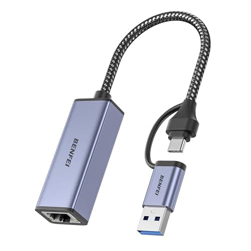 Image of BENFEI Ethernet Adapter, USB 3.0 to RJ45 1000Mbps Gigabit LAN Adapter Compatible for MacBook, Surface Pro, PC with Windows7/8/10, XP, Vista, Mac[Aluminium Shell&Nylon Cable]