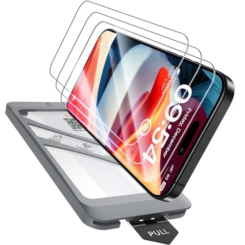 Image of TAURI 4 in 1 Designed for iPhone 15 Screen Protector, 3 Pack Tempered Glass Film + 1 Dust Free Installation Tool, [Case Friendly] Anti-scratch Anti-Glare No Dust No Bubbles