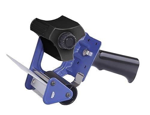 Image of JMS we create smile Blue Packing Tape Dispenser, Fits 75mm/3" Tape, Heavy Duty Box Packaging Tape Gun, Roll Packing Tape Gun with Stainless Steel Blade, Moving House Essentials