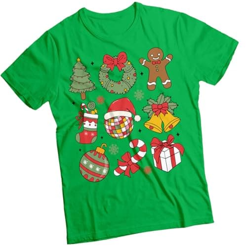 Image of Mens and Womens Christmas Tree Ornament Christmas T-Shirt Tee #MC Unisex Large Irish Green