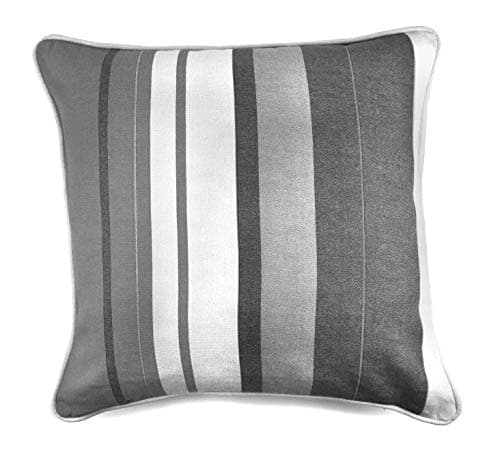 Image of Fusion - Whitworth Stripe - 100% Cotton Cushion Cover - 43x43 cm in Grey