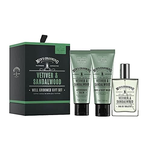 Image of Men's Grooming by The Scottish Fine Soaps Company Vetiver & Sandalwood Well Groomed Gift Set