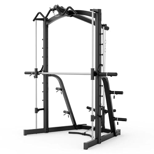 Image of Marcy MWB-1282X Smith Machine Home Gym with High & Low Pulley System, Olympic Plate Compatible, 135kg Capacity – Full Body Strength Training for Squats, Bench Press & Lat Pulldown