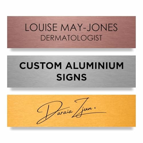 Image of Slimline Aluminium Custom Office Door Sign by ViroDisplay® – Rigid Aluminium – 300 x 75mm - Customisable Office Sign – Durable Printed Surface – Self-Adhesive Fixing