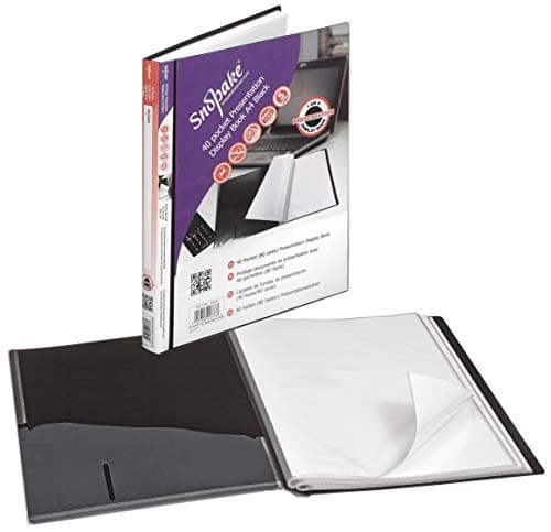 Image of Snopake A4 Premium Presentation Display Book 40 Pockets - Black [Pack of 1] Ref: 15783
