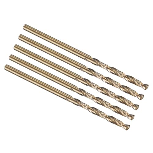 Image of PATIKIL 1mm Drill Bit, M35 Cobalt 5% High-Speed Steel Jobber Straight Shank 135° Gold Finish for Stainless Steel Hard Metal - 5 Pack