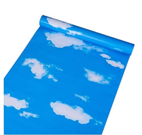 Image of PoetryHome Blue Sky Clouds Contact Paper Peel and Stick Wallpaper for Kids Room Wall Bedroom Decor 17.7x117 Inches