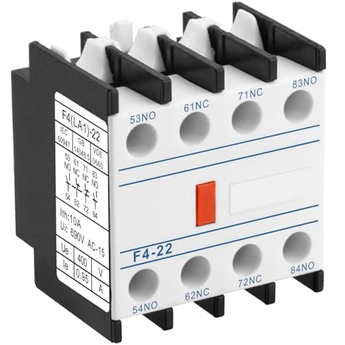 Image of Heschen AC Contactor Auxiliary Contact Blocks, F4-22, 4 Pole, 2NO 2NC Contacts, Front Mounting, Screw Connection, Fit CJX2 Series AC Contactor