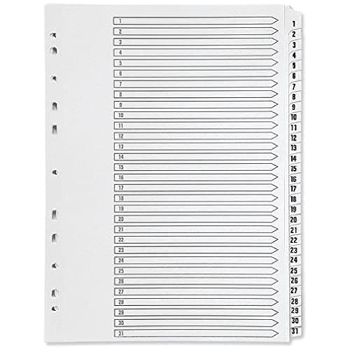 Image of Q-Connect 1-31 Index Multi-punched Polypropylene White A4