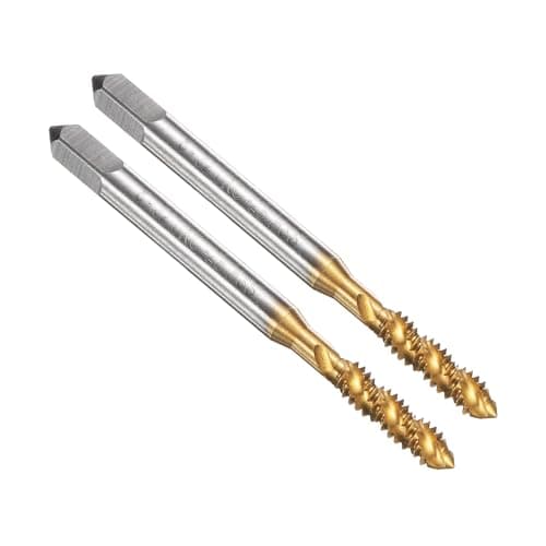 Image of sourcing map 2pcs Spiral Flute Thread Taps 6-32 UNC 2B Machine Threading Tap Bit, Titanium Coated Screw Tapping Repair Tool, M2 High-Speed Steel (HSS)