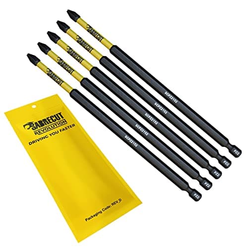 Image of 5 x SabreCut SCPZ2152_5 152mm PZ2 Magnetic Impact Screwdriver Driver Bits Set Pozi Pozidriv Heavy Duty