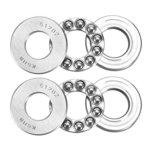 Image of sourcing map 51202 Thrust Ball Bearings 15mm x 32mm x 12mm Chrome Steel ABEC3 Single Row Roller 2pcs
