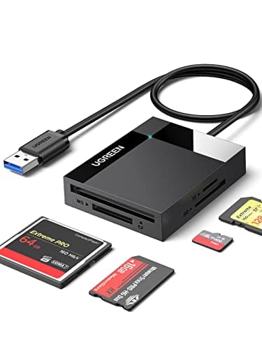Image of UGREEN SD Card Reader, 4-IN-1 USB 3.0 to SD CF TF MS Card Adapter, 5Gbps High-Speed Camera Memory Cards 4 Cards Reading Simultaneously for SDHC, SDXC, Micro SD, Micro SDXC, MS Pro, CF