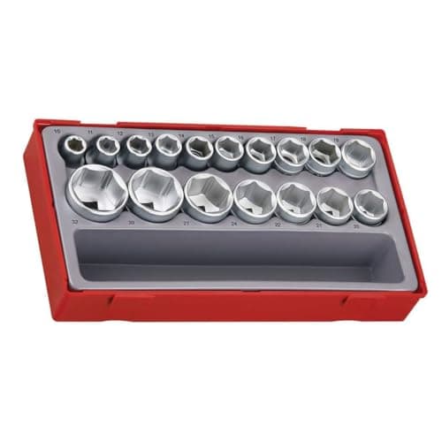 Image of Teng TT12176 1/2-inch Metric 6p Socket Set Drive (17 Pieces)