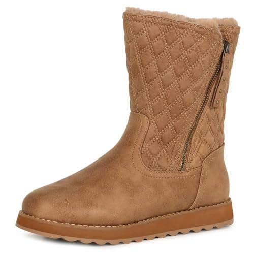 Image of Skechers Women's Keepsakes 2.0 Morning Walks Ankle Boot, Chestnut Microleather/Faux Fur, 4 UK