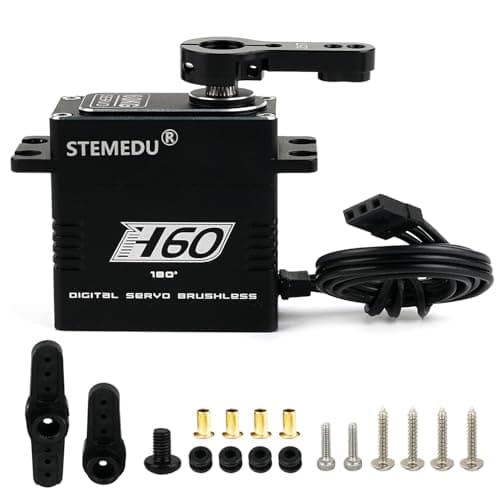 Image of Stemedu RC Servo 60KG Brushless Digital Servo High Torque Steering Motor High-Speed with Stainless Steel Gear Waterproof for DIY RC Car and Robot Models (180°)