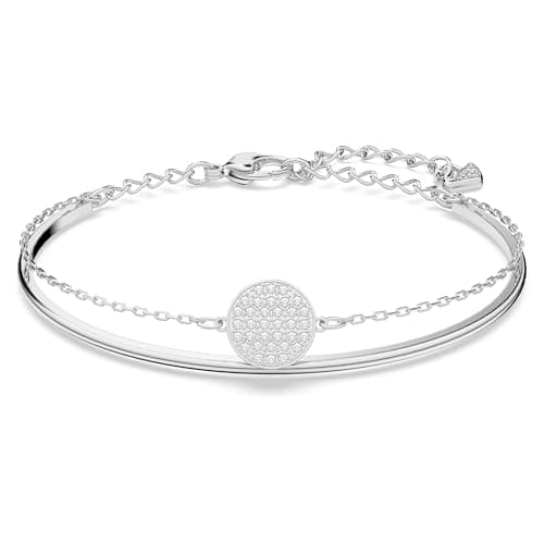 Image of Swarovski womens Bangle, Ginger Bracelet, Crystals,Rhodium plated / White, Medium