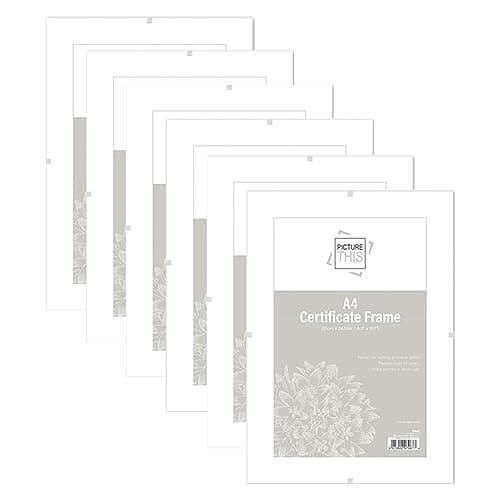 Image of M1SS Set of 6 – A4 Frameless Picture Clip Frames – Clear Styrene Window with MDF Back – Wall Mount Photo Frame for Home, Office, Gallery, Posters, Paintings