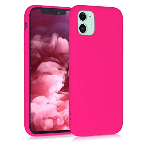 Image of kwmobile Case Compatible with Apple iPhone 11 Case - Slim Protective TPU Silicone Phone Cover - Neon Pink