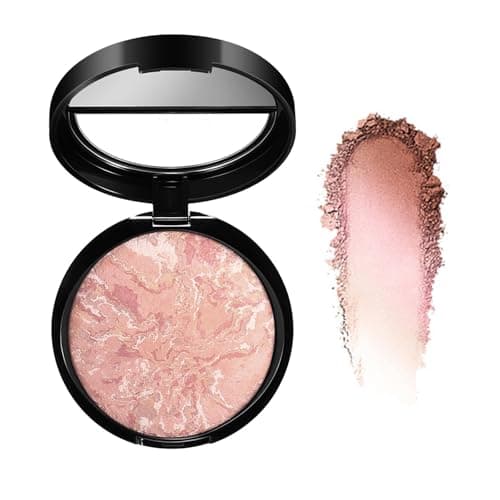 Image of Colour Correcting Powder Foundation, Baked Foundation Long-lasting 24H Wear, Brighten Powder founda-tion for Mature Skin, Shimmer Brick Pressed Bronzer, Water & Sweat Resistant (#02 Fair)