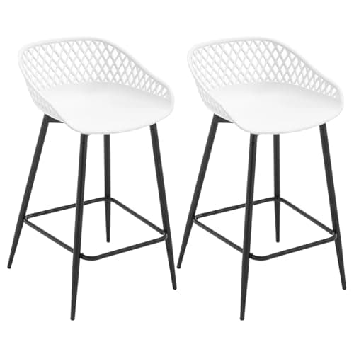 Image of WOLTU Bar Stools Set of 2, Breakfast Barstools with Footrest and Backrest for Kitchen Counter, White