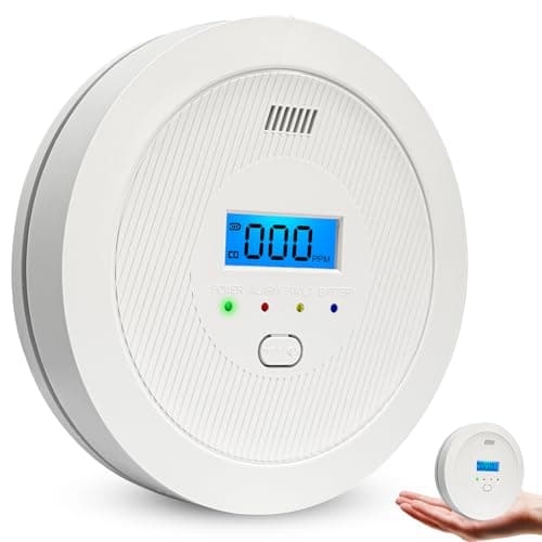 Image of 10 Year Life Carbon Monoxide Detector and Alarm,CO Alarm for Home Office with LCD Digital Display,CO Detector Monitor Battery Powered with Test Button(Not included Batteries)