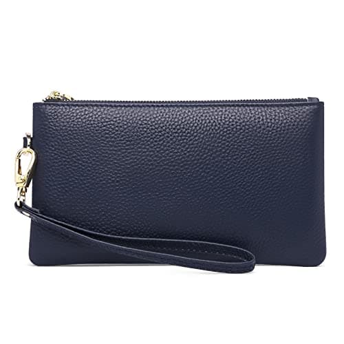 Image of SENDEFN Women's Wristlet Bag - RFID Blocking Clutch with Genuine Leather, Wrist Strap and Zip Pocket Coins Compartment