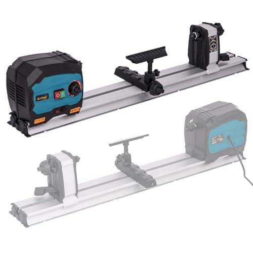 Image of KATSU Mini Wood Lathe 550W Variable Speed Electric Benchtop Woodturning Lathe Machine 600mm Max Workpiece Length for Woodworking DIY Projects