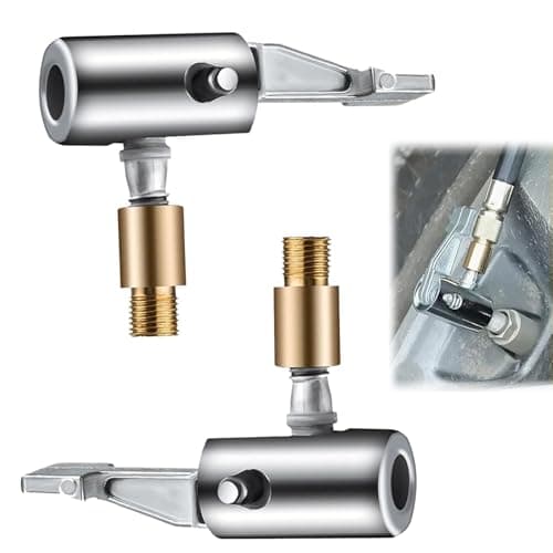 Image of Innovess 2 Pcs Tire Air Chuck, 90 Degree Tyre Air Chuck Locking, No Leakage Lock On Air Chuck Adapter for Air Compressor, Tyre Valve Adapter, Car Bike Pump Connector, Metal Tyre Inflator Adapter