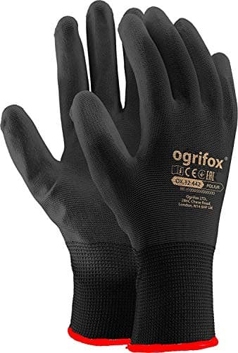 Image of 24 Pairs PU Coated Black Nylon Work Gloves. Gardening, Builders, Mechanic by AJS LTD® (M-8)