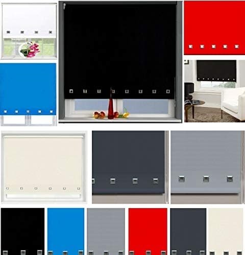 Image of STL ROLLER BLIND EASY FIT HOME OFFICE WINDOW SQUARE EYELET FABIRIC ROLLER BLIND (White, 120 x 160 cm)
