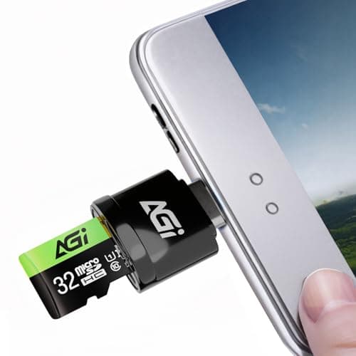 Image of AGI TF138 3-in-1 MicroSD Memory Card 32GB with USB-C Reader & SD Adapter, V30 U3 A2, Plug & Play Backup for Phone, Camera & Laptop, 5-Year Warranty
