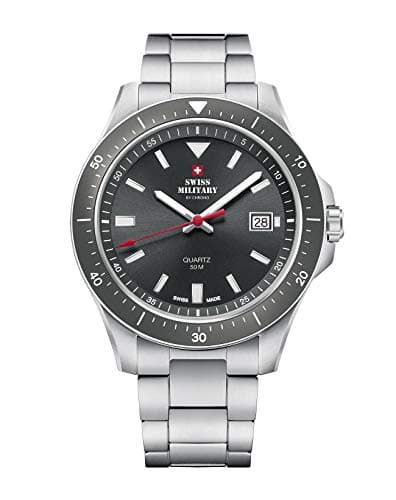Image of Swiss Military by Chrono Men's Quartz Watch with Analogue Display and Stainless Steel Bracelet SM34082.03